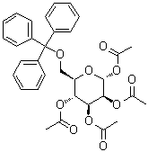 6-O-(三苯基甲基)-alpha-D-吡喃甘露糖四乙酸酯分子结构 (CAS 72691-30-6)