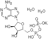 腺苷-5'-二磷酸单钾盐二水合物分子结构 (CAS 72696-48-1)