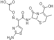 (6R,7R)-7-[[(2Z)-2-(2-氨基-4-噻唑基)-2-[(羧基甲氧基)亚氨基]乙酰基]氨基]-3-甲基-8-氧代-5-硫杂-1-氮杂双环[4.2.0]辛-2-烯-2-羧酸分子结构 (CAS 72701-01-0)
