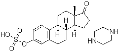 雌酮硫酸酯哌嗪分子结构 (CAS 7280-37-7)