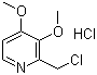 2-氯甲基-3,4-二甲氧基吡啶盐酸盐分子结构 (CAS 72830-09-2)