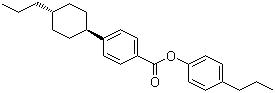 反式-4-(4-丙基环己基)苯甲酸 4-丙基苯基酯分子结构 (CAS 72928-02-0)