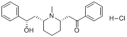 2-{(2S,6R)-6-[(2S)-2-羟基-2-苯基乙基]-1-甲基-2-哌啶基}-1-苯乙酮盐酸盐(1:1)分子结构 (CAS 731823-86-2)