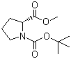结构式 CAS# 73323-65-6, Boc-D-脯氨酸甲酯; N-叔丁氧羰基-D-脯氨酸甲酯