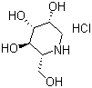 (2R,3R,4R,5R)-2-(羟甲基)-3,4,5-哌啶三醇盐酸盐分子结构 (CAS 73465-43-7)