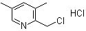 2-(氯甲基)-3,5-二甲基吡啶盐酸盐分子结构 (CAS 73590-93-9)