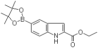 2-乙氧羰基吲哚-5-硼酸嚬那醇酯分子结构 (CAS 736990-02-6)