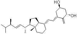 结构式 CAS# 74007-20-8, (1alpha,3beta,5E,7E,22E)-9,10-开环麦角甾-5,7,10(19),22-四烯-1,3-二醇