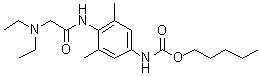 4-[2-(二乙基氨基)乙酰氨基]-3,5-二甲基苯胺基甲酸戊基酯分子结构 (CAS 7401-51-6)