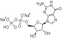 鸟苷-5'-二磷酸二钠盐分子结构 (CAS 7415-69-2)