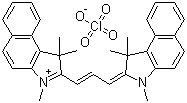 2-[3-(1,3-二氢-1,1,3-三甲基-2H-苯并[e]吲哚-2-亚基)-1-丙烯-1-基]-1,1,3-三甲基-1H-苯并[e]吲哚鎓高氯酸盐分子结构 (CAS 74276-27-0)