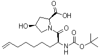 (4S)-1-[(2S)-2-[[叔丁氧羰基]氨基]-1-氧代-8-壬烯基]-4-羟基-L-脯氨酸分子结构 (CAS 744250-70-2)
