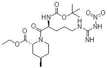 [2R-[1(S),2alpha,4beta]]-1-[2-[[叔丁氧羰基]氨基]-5-[[亚氨基(硝基氨基)甲基]氨基]-1-氧代戊基]-4-甲基-2-哌啶甲酸乙酯分子结构 (CAS 74874-07-0)