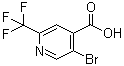 5-溴-2-(三氟甲基)-4-吡啶羧酸分子结构 (CAS 749875-16-9)