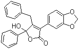 3-(1,3-苯并二氧杂环戊烯-5-基)-5-羟基-5-苯基-4-苄基-2(5H)-呋喃酮分子结构 (CAS 7512-78-9)