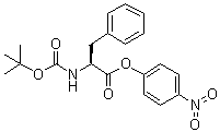 N-(叔丁基氧羰基)-L-苯丙氨酸对硝基苯基酯分子结构 (CAS 7535-56-0)