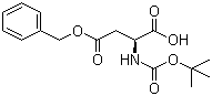structure of CAS# 7536-58-5, Boc-L-aspartic acid 4-benzyl ester;N-(tert-Butoxycarbonyl)-L-aspartic acid 4-benzyl ester