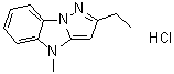 2-乙基-4-甲基-4H-吡唑并[1,5-a]苯并咪唑单盐酸盐分子结构 (CAS 75380-60-8)