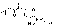 N,N'-二(叔丁氧羰基)-D-组氨酸分子结构 (CAS 75498-93-0)