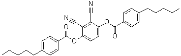 2,3-二氰基-1,4-亚苯基双(4-戊基苯甲酸)酯分子结构 (CAS 75942-28-8)