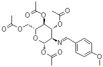 2-脱氧-2-[[(4-甲氧基苯基)亚甲基]氨基]-beta-D-吡喃葡萄糖 1,3,4,6-四乙酸酯分子结构 (CAS 7597-81-1)