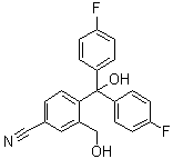 4-[双(4-氟苯基)羟基甲基]-3-(羟基甲基)苯甲腈分子结构 (CAS 762266-07-9)