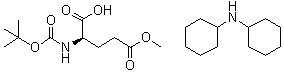 N-[叔丁氧羰基]-D-谷氨酸 5-甲酯(二环己基胺)盐分子结构 (CAS 76379-02-7)
