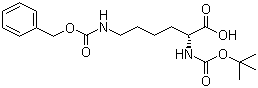 结构式 CAS# 76477-42-4, N-Boc-N'-Cbz-D-赖氨酸; N-叔丁氧羰基-N'-苄氧羰基-D-赖氨酸