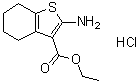 2-氨基-4,5,6,7-四氢苯并[b]噻吩-3-羧酸乙酯盐酸盐分子结构 (CAS 76488-06-7)