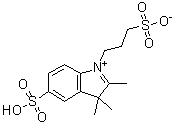 2,3,3-三甲基-5-磺基-1-(3-磺基丙基)-3H-吲哚鎓内盐分子结构 (CAS 76578-90-0)