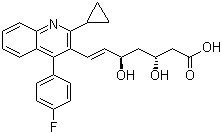 (3R,5R,6E)-7-[2-环丙基-4-(4-氟苯基)-3-喹啉基]-3,5-二羟基-6-庚烯酸分子结构 (CAS 769908-13-6)