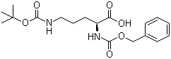 N-苄氧羰基-N'-叔丁氧羰基-L-鸟氨酸分子结构 (CAS 7733-29-1)