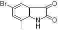 5-溴-7-甲基-1H-吲哚-2,3-二酮分子结构 (CAS 77395-10-9)