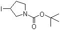 1-叔丁氧羰基-3-碘吡咯烷分子结构 (CAS 774234-25-2)