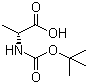 BOC-D-丙氨酸分子结构 (CAS 7764-95-6)