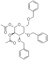 3,4,6-三-O-(苯基甲基)-beta-D-吡喃半乳糖 1,2-二乙酸酯分子结构 (CAS 77790-46-6)