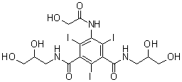 N,N'-二(2,3-二羟基丙基)-5-[(羟基乙酰基)氨基]-2,4,6-三碘-1,3-苯二甲酰胺分子结构 (CAS 77868-40-7)