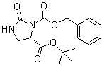 (5S)-2-Oxo-1,5-imidazolidinedicarboxylic acid 5-(1,1-dimethylethyl) 1-(phenylmethyl) ester molecular structure (CAS 77999-24-7)