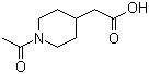 1-乙酰基-4-哌啶乙酸分子结构 (CAS 78056-60-7)