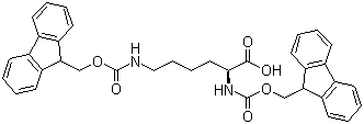 structure of CAS# 78081-87-5, N,N'-Bis-Fmoc-L-lysine;Fmoc-Lys(Fmoc)-OH