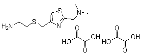 4-[[(2-氨基乙基)硫基]甲基]-N,N-二甲基-2-噻唑甲胺二草酸盐分子结构 (CAS 78441-63-1)