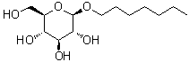 结构式 CAS# 78617-12-6, 庚基 beta-D-吡喃葡萄糖苷