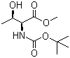 结构式 CAS# 79479-07-5, N-叔丁氧羰基-L-苏氨酸甲酯
