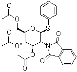 苯基 2-脱氧-2-(1,3-二氢-1,3-二氧代-2H-异吲哚-2-基)-1-硫代-beta-D-吡喃葡萄糖苷 3,4,6-三乙酸酯分子结构 (CAS 79528-49-7)