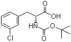N-叔丁氧羰基-D-3-氯苯丙氨酸分子结构 (CAS 80102-25-6)