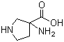 3-氨基吡咯烷-3-羧酸分子结构 (CAS 80546-88-9)