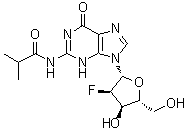 2'-脱氧-2'-氟-N-异丁酰基鸟苷分子结构 (CAS 80681-25-0)