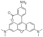 9-(4-氨基-2-羧基苯基)-3,6-双(二甲基氨基)呫吨内盐分子结构 (CAS 80724-17-0)