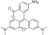 9-(5-氨基-2-羧基苯基)-3,6-双(二甲基氨基)呫吨内盐分子结构 (CAS 80724-18-1)