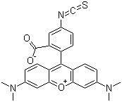 四甲基罗丹明-5-异硫氰酸酯分子结构 (CAS 80724-19-2)